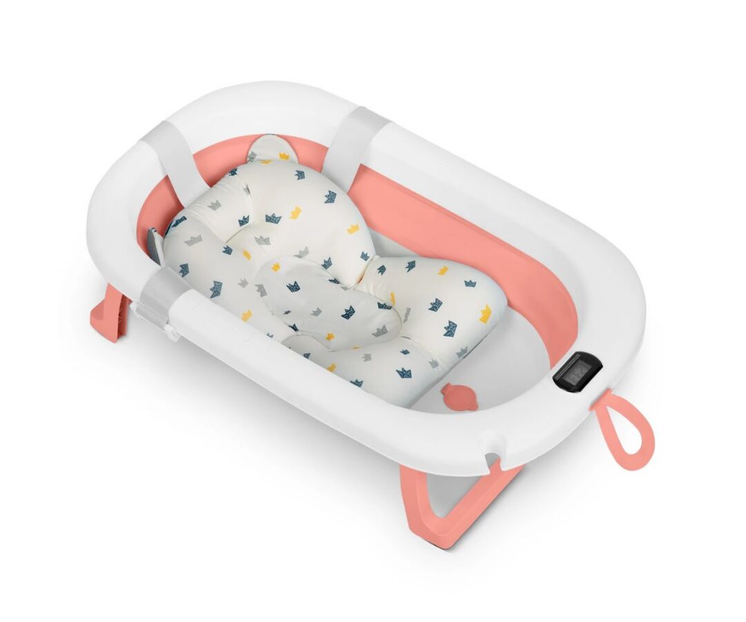 Kokkupandav beebivann termomeetri ja beebisisuga Ricokids RK-287 – valge-roosa