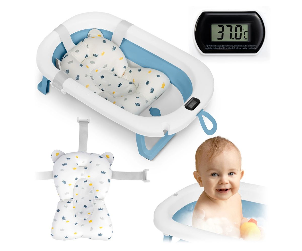 Kokkupandav beebivann termomeetri ja beebisisuga Ricokids RK-287 – valge-sinine