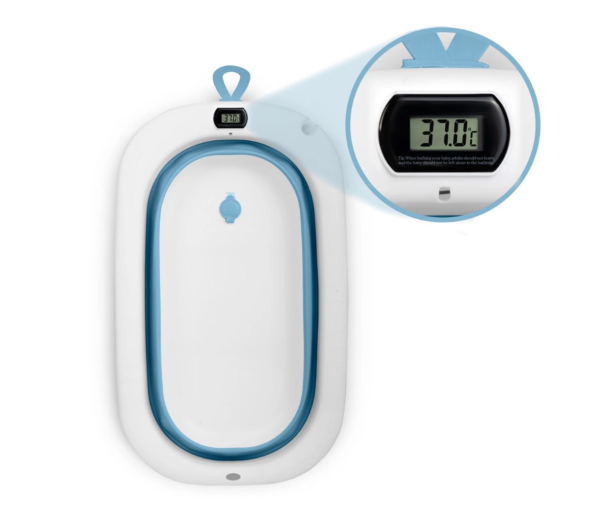 Kokkupandav beebivann termomeetri ja beebisisuga Ricokids RK-287 – valge-sinine 4