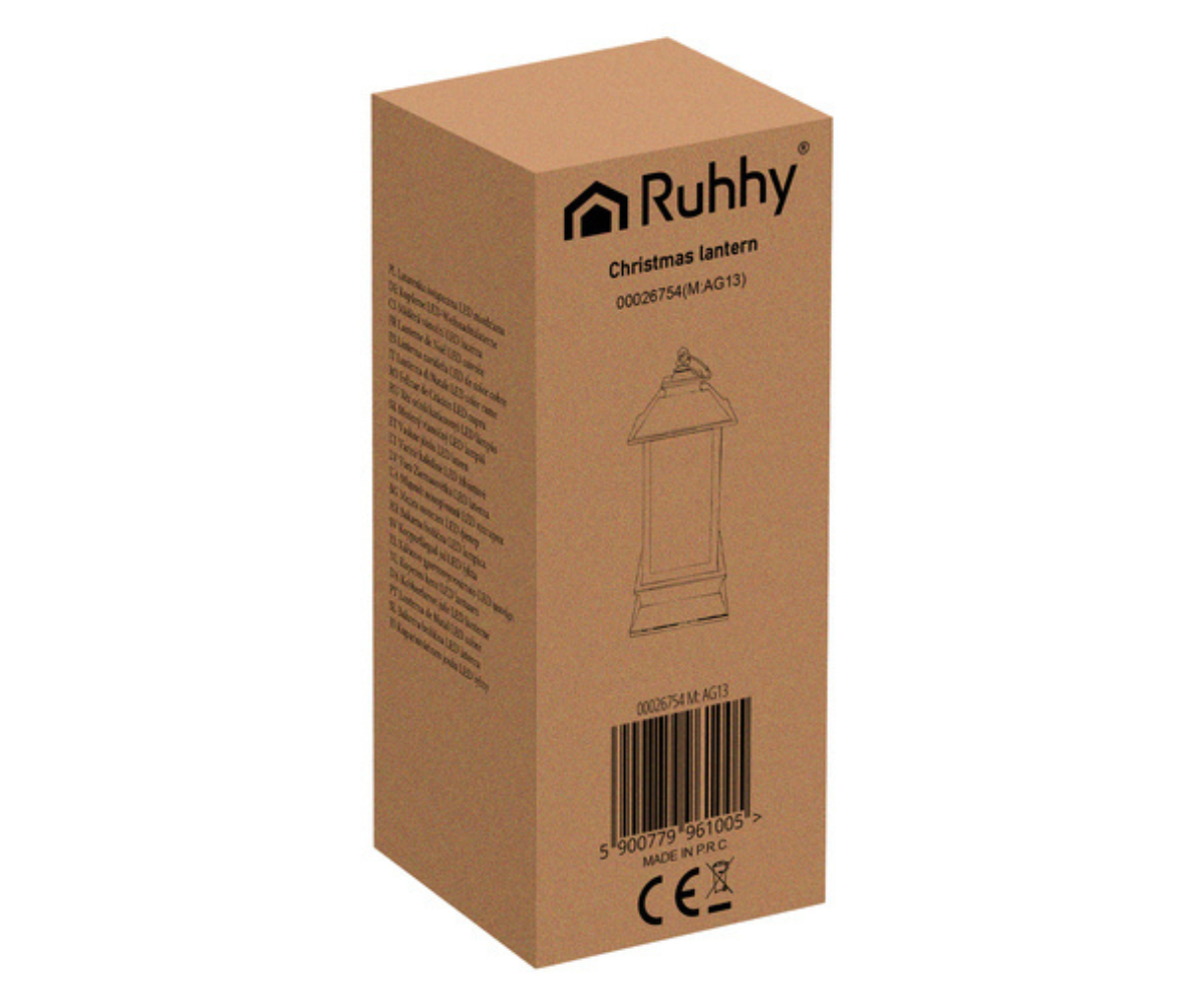LED jõululatern vaskne Ruhhy 26754 aknal või riiulil