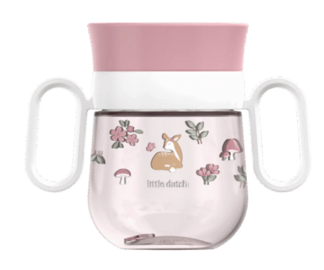 Little Dutch Fairy Garden 360° laste joogitops roosa lillemustriga