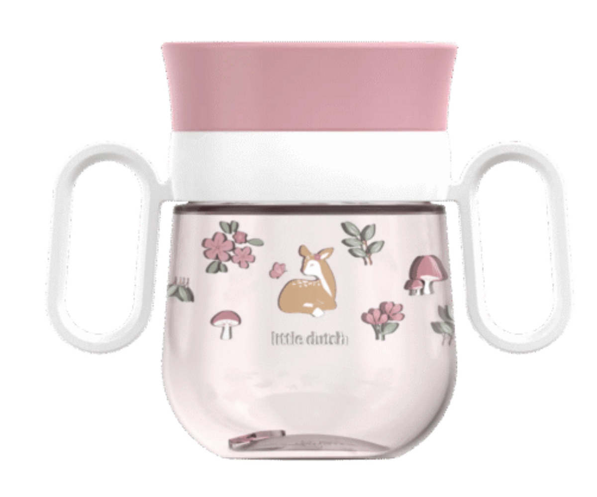 Little Dutch Fairy Garden 360° laste joogitops roosa lillemustriga