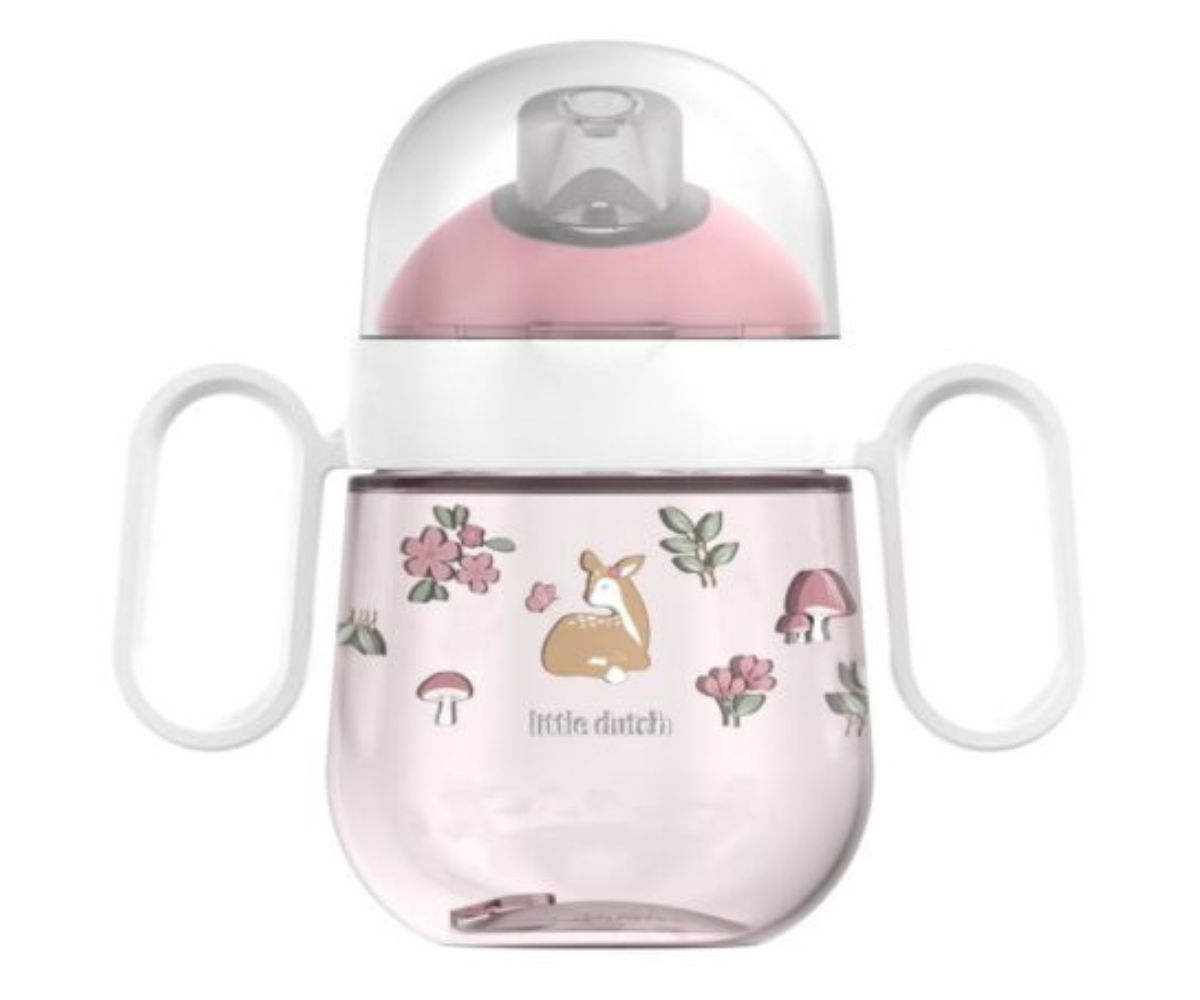 Little Dutch Fairy Garden lekkekindel laste joogitops 200 ml roosas toonis liblikate ja lillede mustriga