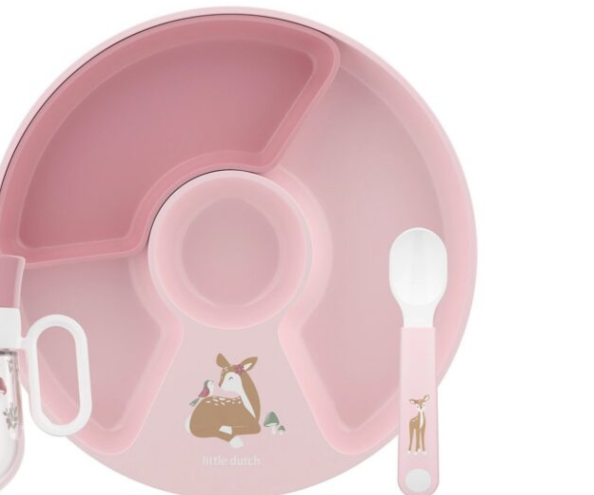 Lekkekindel joogitops ja harjutuslusikas väikestele sööjatele Fairy Garden kollektsioonist