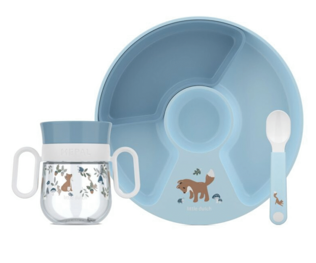 Little Dutch Forest Friends laste sööginõude komplekt kolmeosaline metsaelanike kujundusega