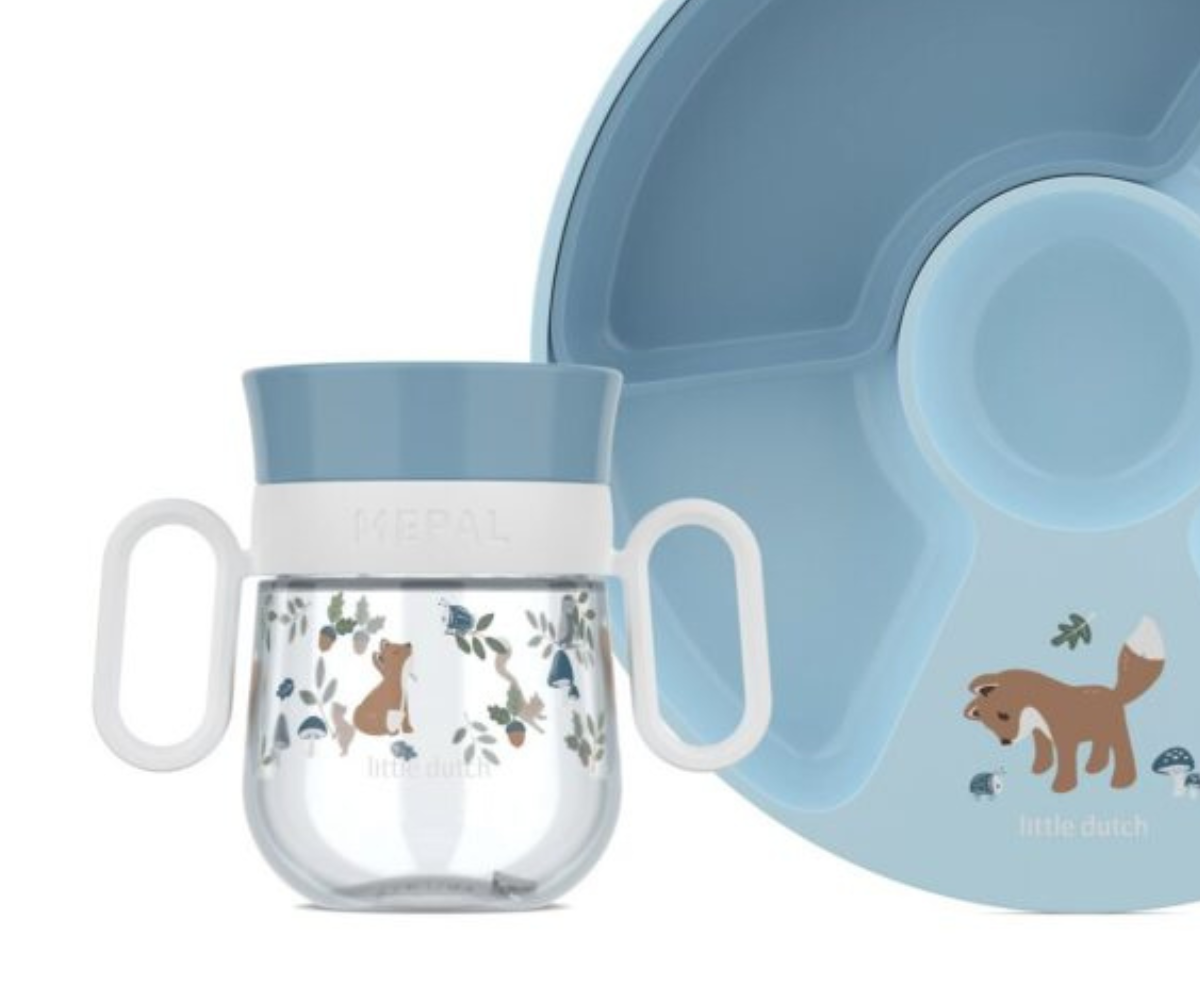 Kaunilt pakitud Forest Friends 3-osaline laste sööginõude komplekt kingituseks