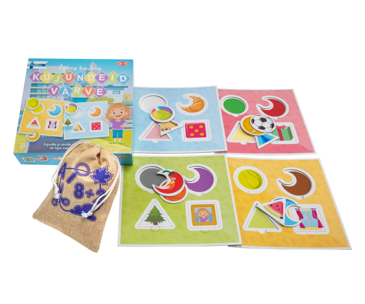 Lapsed mängivad Tactic lauamängu ja otsivad sobivaid kujundeid ja värve