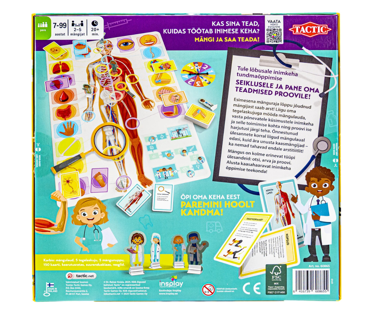 Tactic lauamängu karp Õpime tundma oma imelist keha – värviline pakend