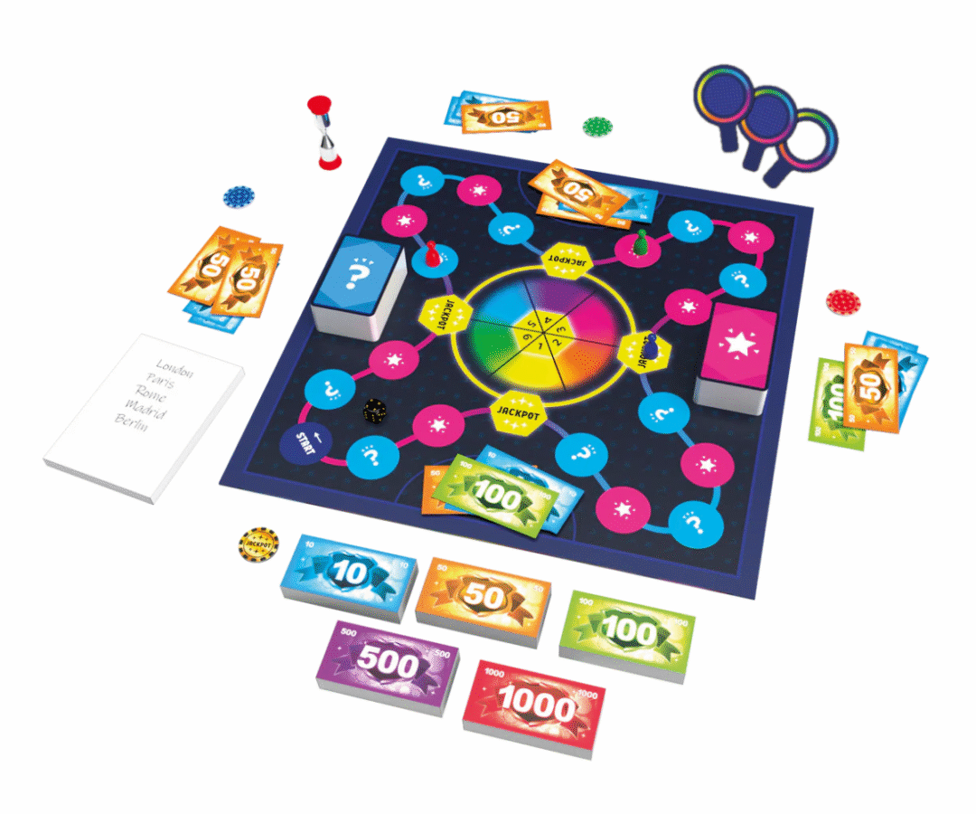 Veame kihla? Jackpot mängulaud koos kaartide ja mängurahaga