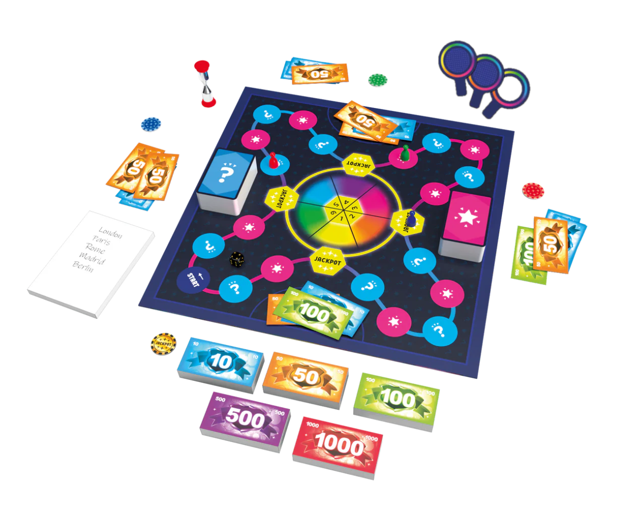 Veame kihla? Jackpot mängulaud koos kaartide ja mängurahaga