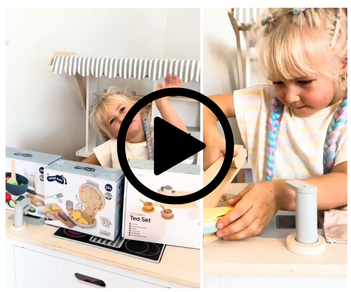 Mängupood ja köök moodulitega Fresh GREEN 106cm Small foot VIDEO