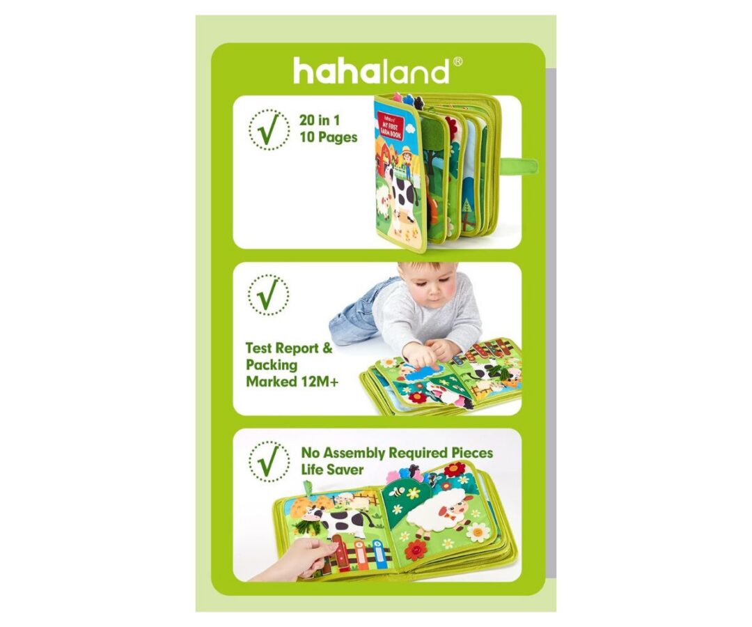 Montessori sensoorne hariv 3D tegevusraamat Talu (1+)