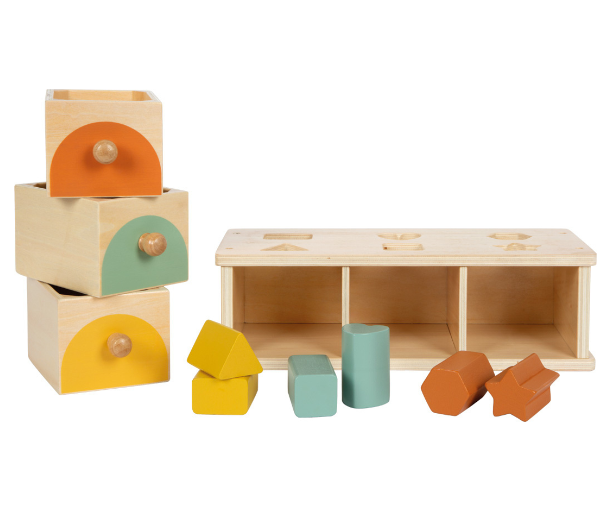 Small Foot Montessori sorteerimismäng puidust kastiga