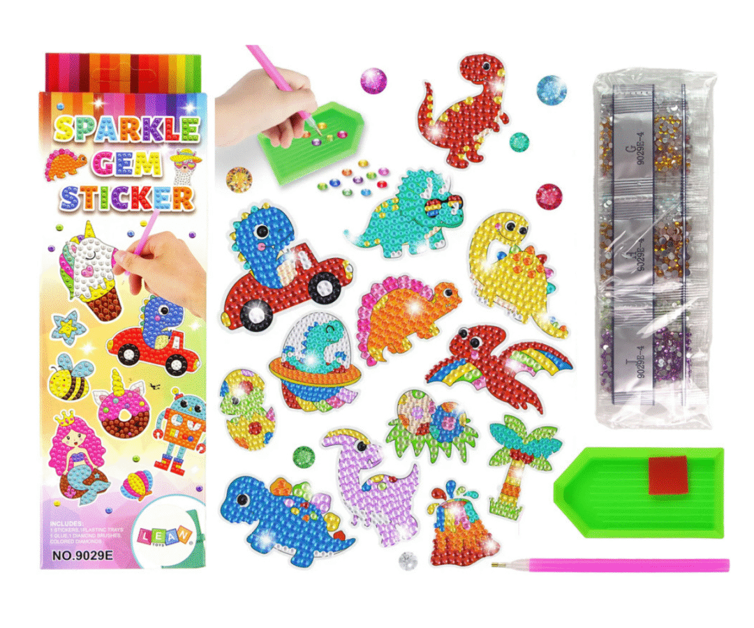 Mosaiikmäng teemantite liimimiseks Dinosaurused