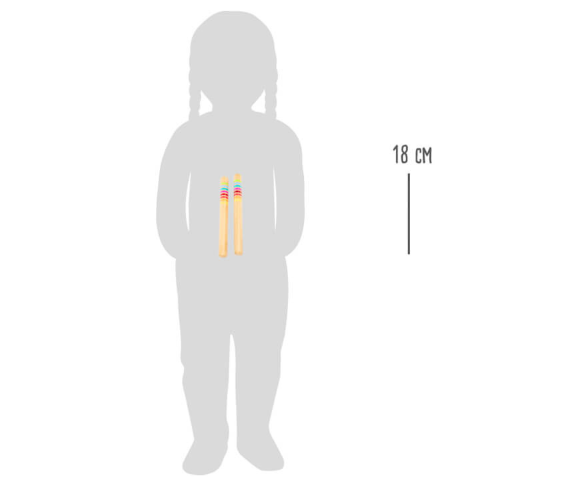 Muusikapulgad lastele – loodusliku puidustruktuuriga ja sileda viimistlusega hariv mänguasi