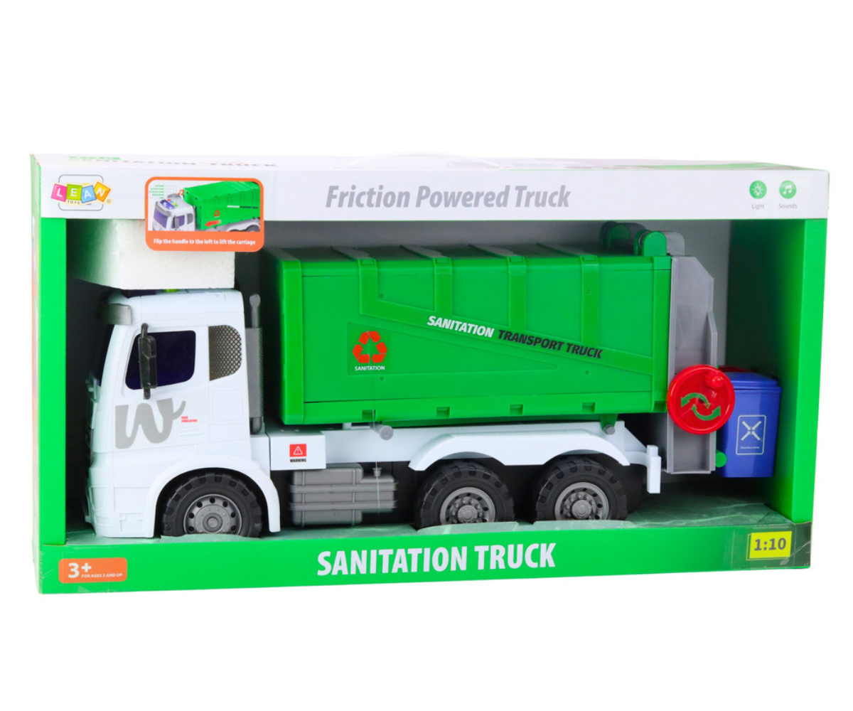 Heli ja valgusega prügiveoauto mänguasi poistele