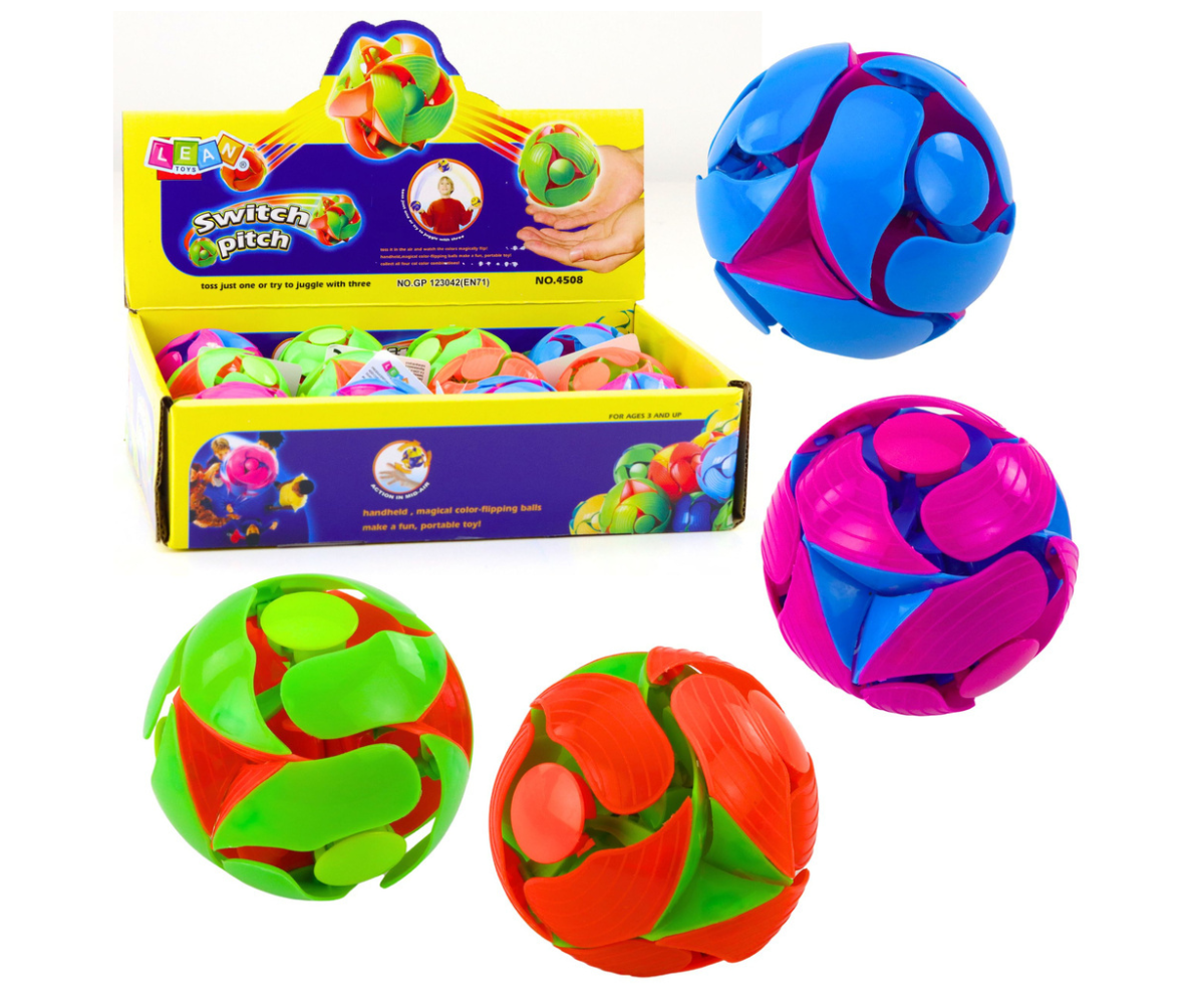 Interaktiivne värvi muutva efektiga pall, mis muudab värvi põrkel