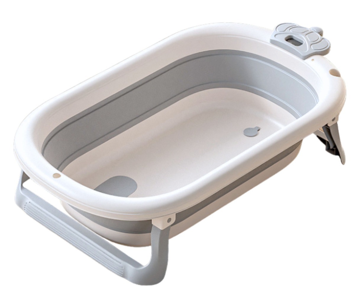 Kokkupandav beebivann madratsi ja termomeetriga, ideaalne lahendus väikesele vannitoale.