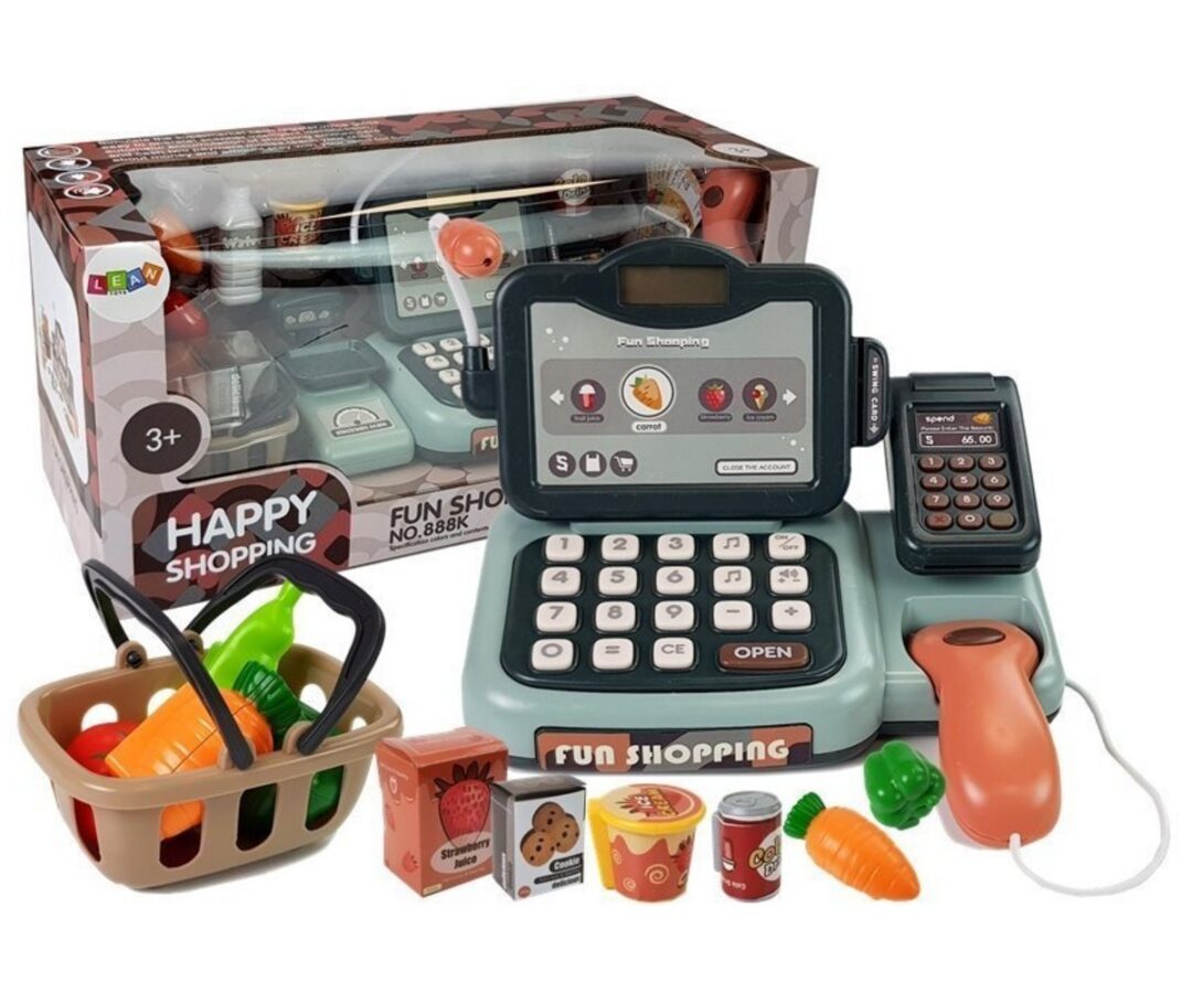 Laste mängukassa mikrofoniga – heli ja terminaliga, sisaldab mänguasju ja tarvikuid