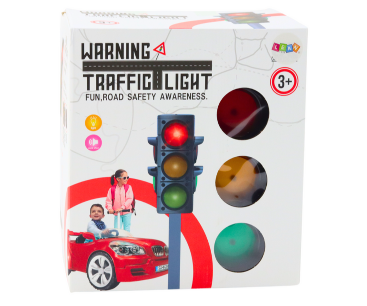 Liiklusfoor 70cm helide ja tuledega pakend, sobib lastele alates 3. eluaastast