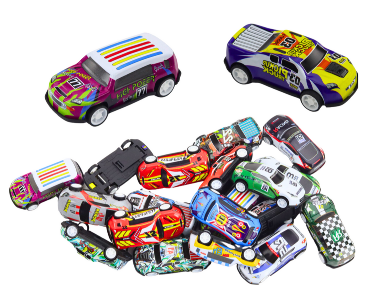 Väikesed värvilised mudelautod Autokomplekt kohvris – 25 autot.