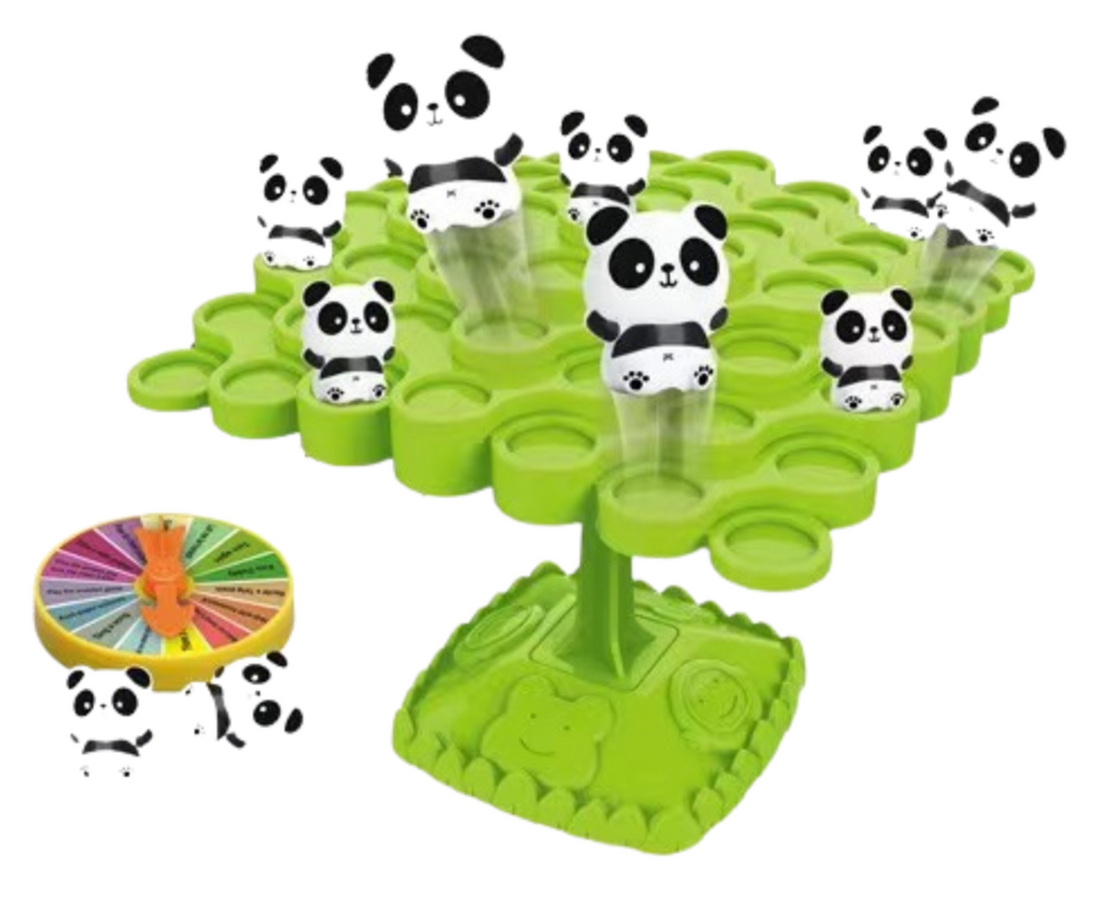 Tasakaalumäng Pandad – 50-osaline osavusmäng, kus pandad hoiavad tasakaalu rohelisel puul.