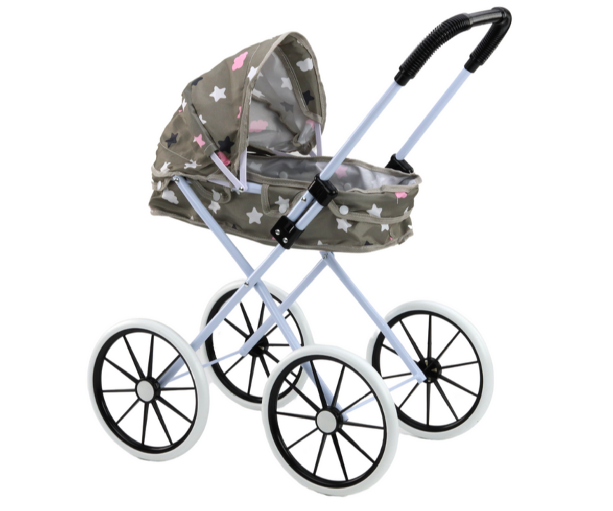 Üks Nukuvanker roosade tähtedega – hall (3+) detailne vaade külgedele.