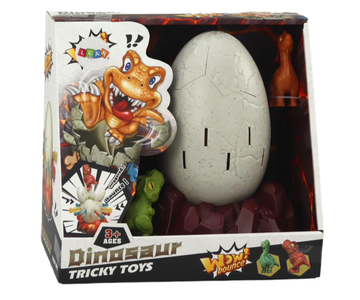 Osavusmäng Dinosaurus – munast välja, mänguasja pakend, kus on dinosaurused ja muna.