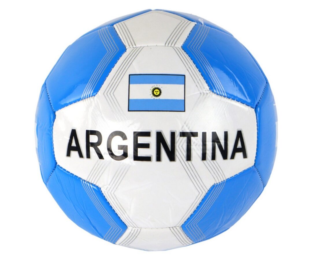 Argentiina lipuvärvides jalgpall – suurus 5 (24cm) koos Argentina lipuga.