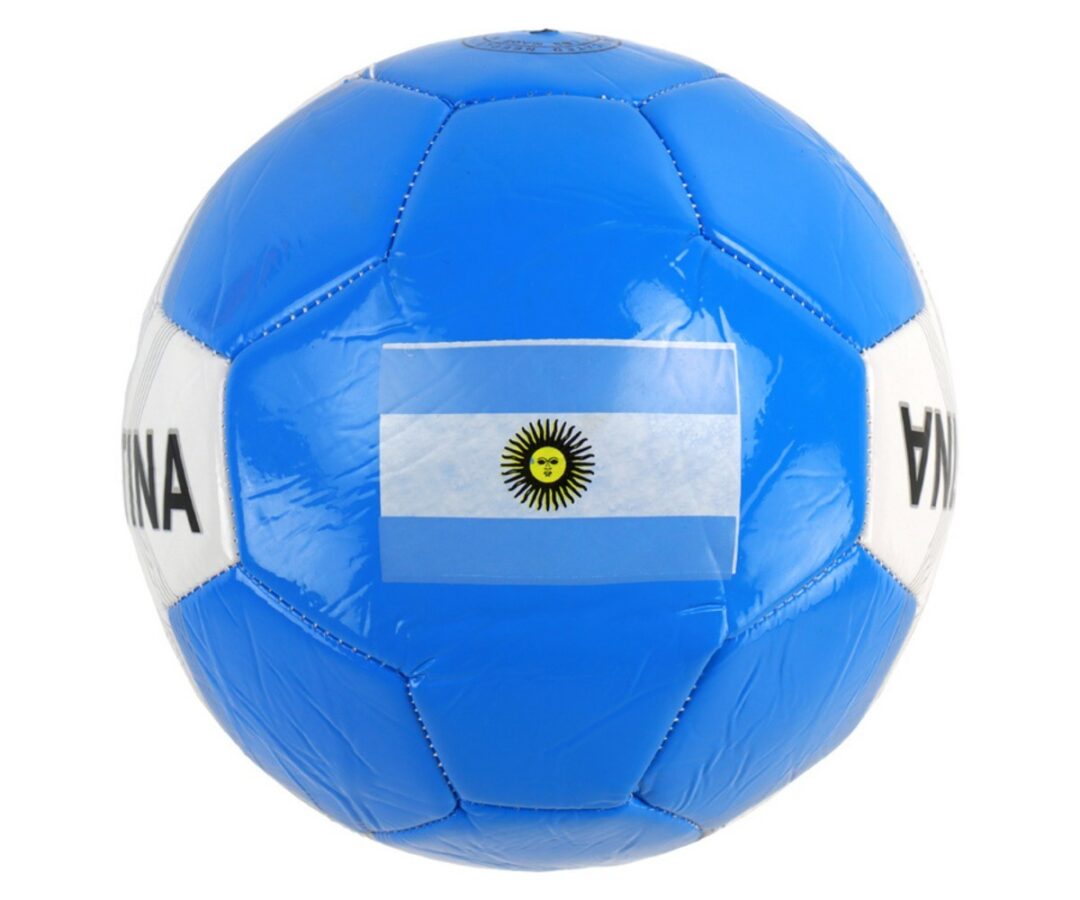 Argentiina lipuvärvides jalgpall – suurus 5 (24cm) tagantvaates, nähtav lipp.
