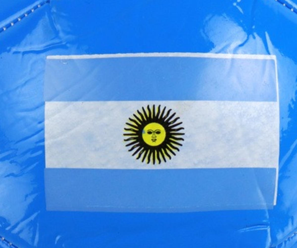 Detailne vaade Argentiina lipule jalgpallil, suurus 5 (24cm).