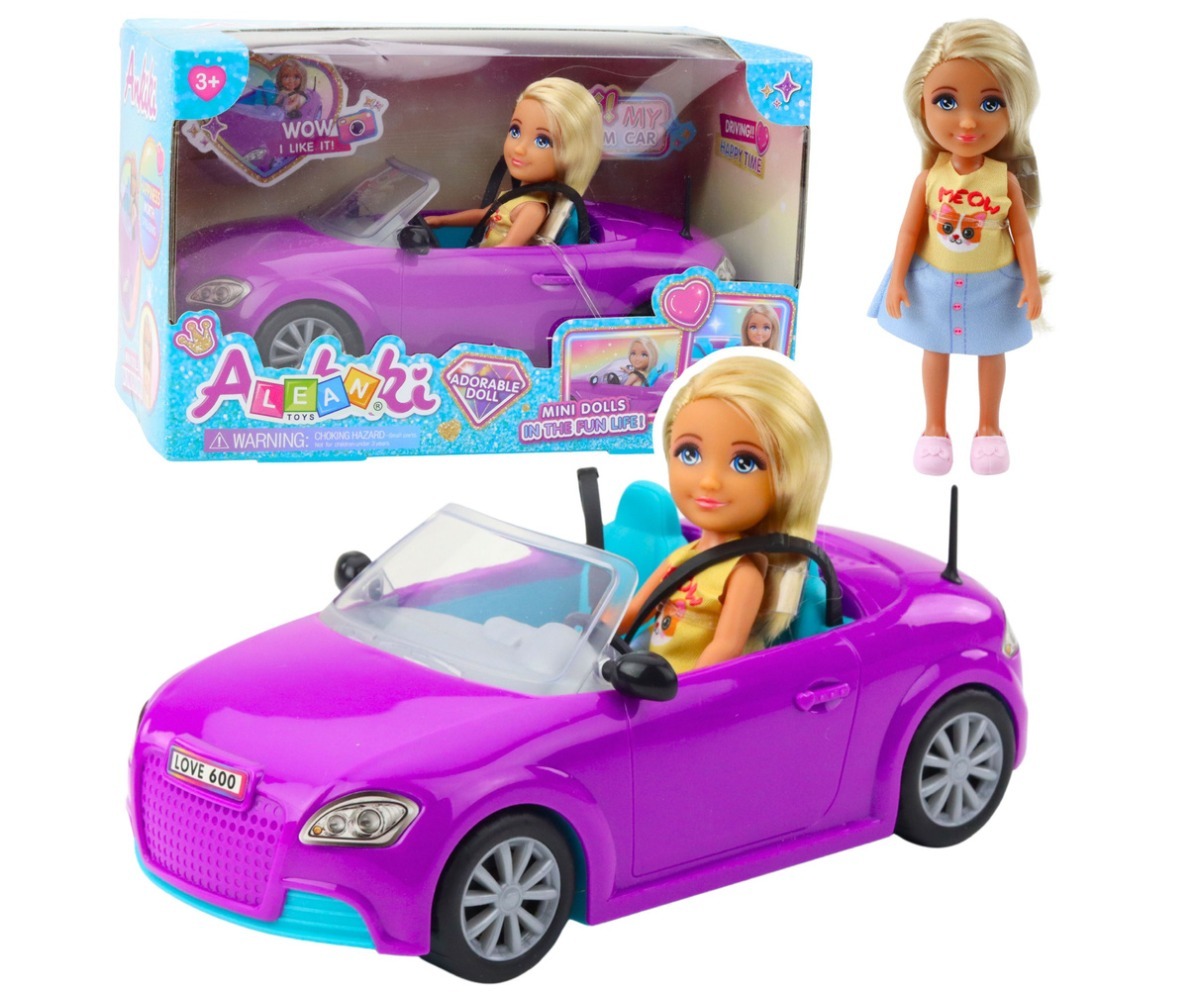Ankiki nukk 12cm - kabriolett auto, ühes pakendis ja rõõmsamees nukuga