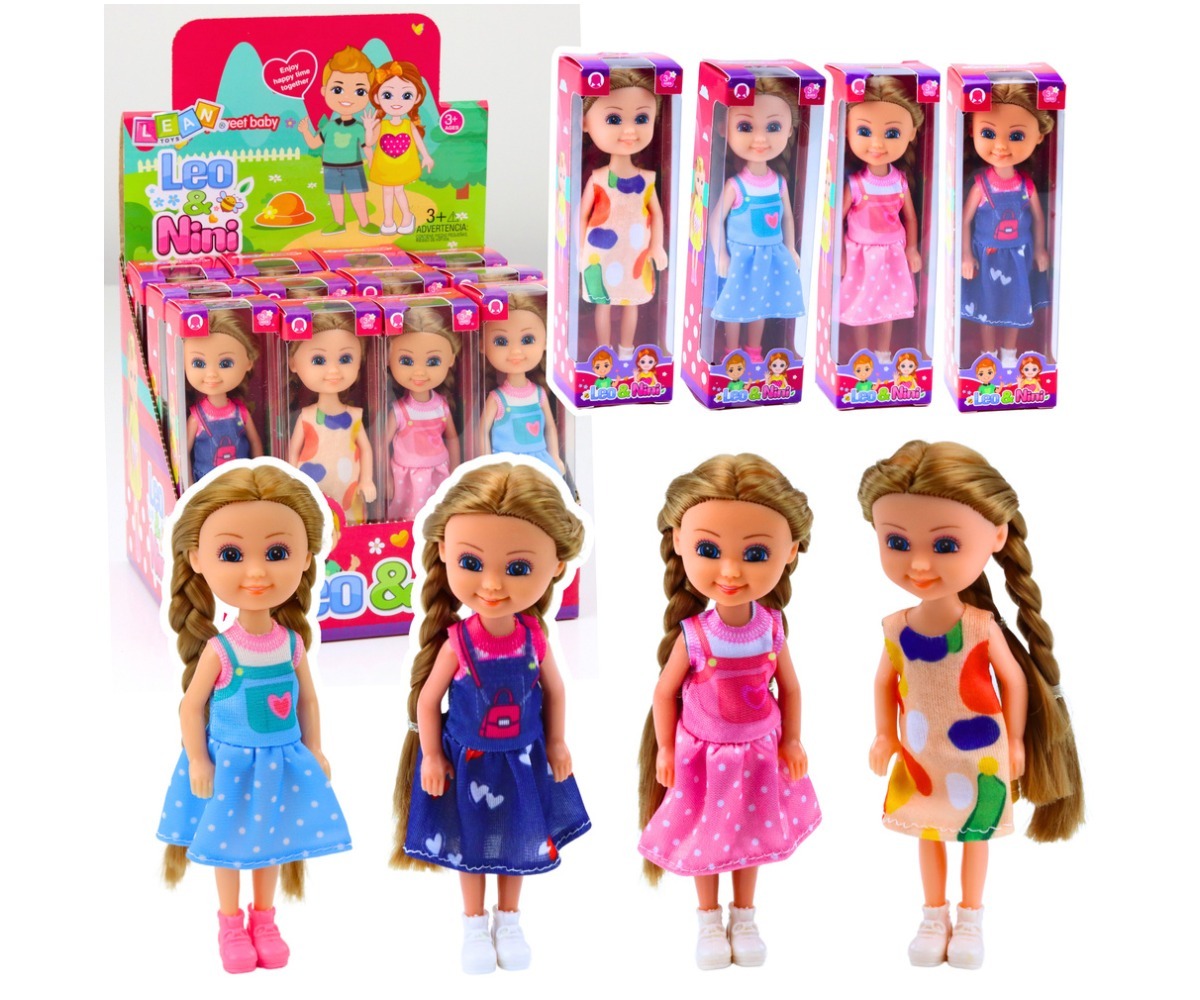 Mini nukk 15cm pikkade juustega – erinevad mudelid, erineva riietusega nukud karbis