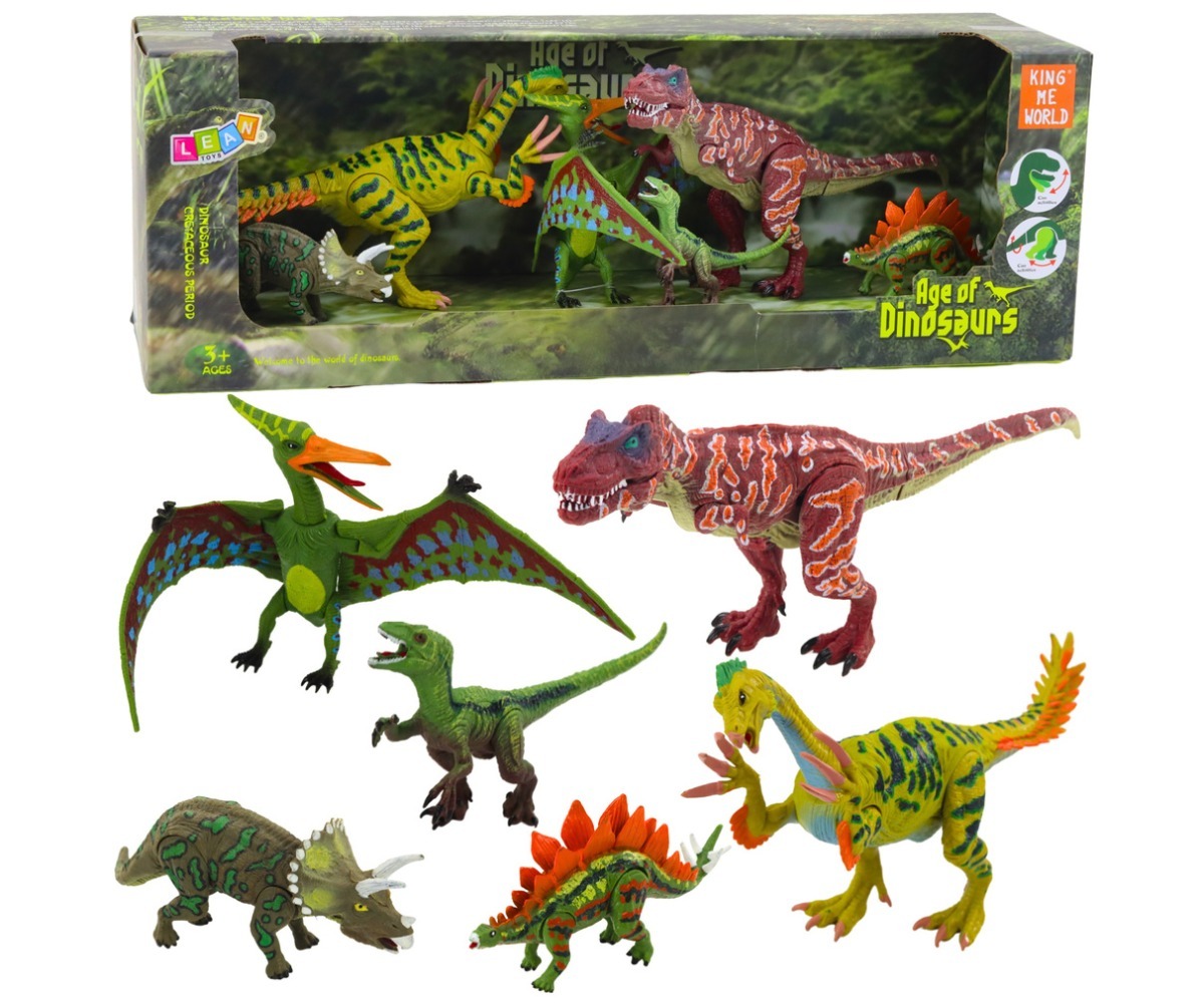 Muinasjutuline dinosauruse figuur liigutatavate jalgadega lähivaates