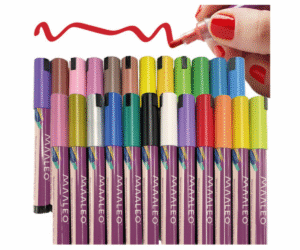 Maaleo akrüülmarkerite komplekt 24 värviga läbipaistvas hoiukarbis.