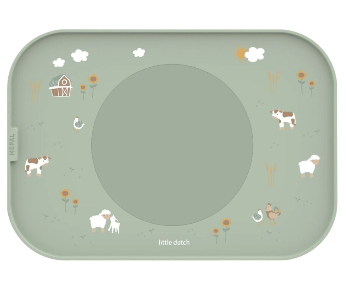 Little Farm söögialus söögilaual koos libisemisvastase rõngaga.