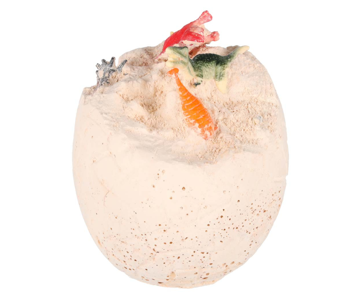 Väike haamer, peitel ja pintsel dinosaurusmuna väljakaevamiseks.