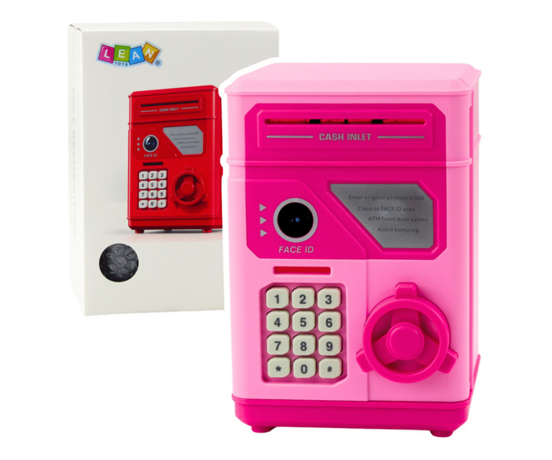 Elektrooniline seif ATM laste PIN-koodiga – roosa
