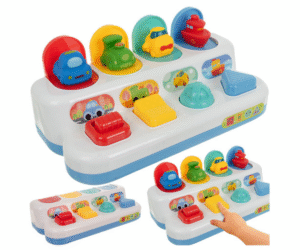 KRUZZEL arendav hüppavate autodega mänguasi nelja värvilise sõidukiga.