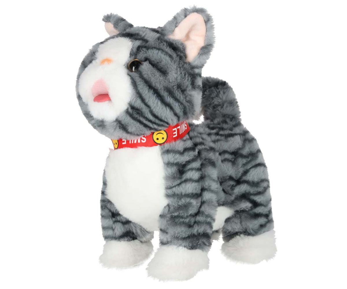 Interaktiivne kõndiv kass rihmaga – hall