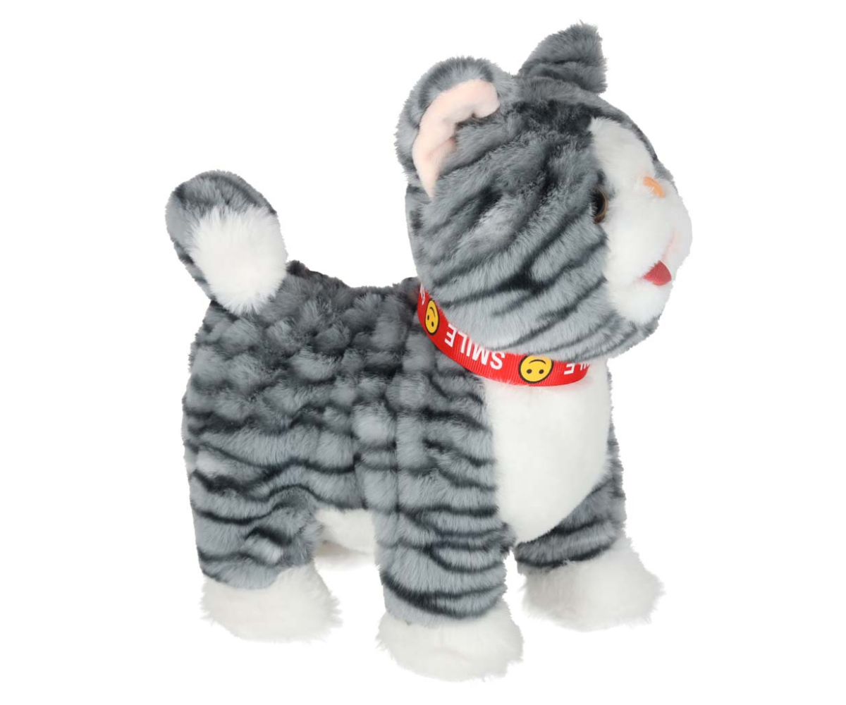 Interaktiivne kõndiv kass rihmaga – hall