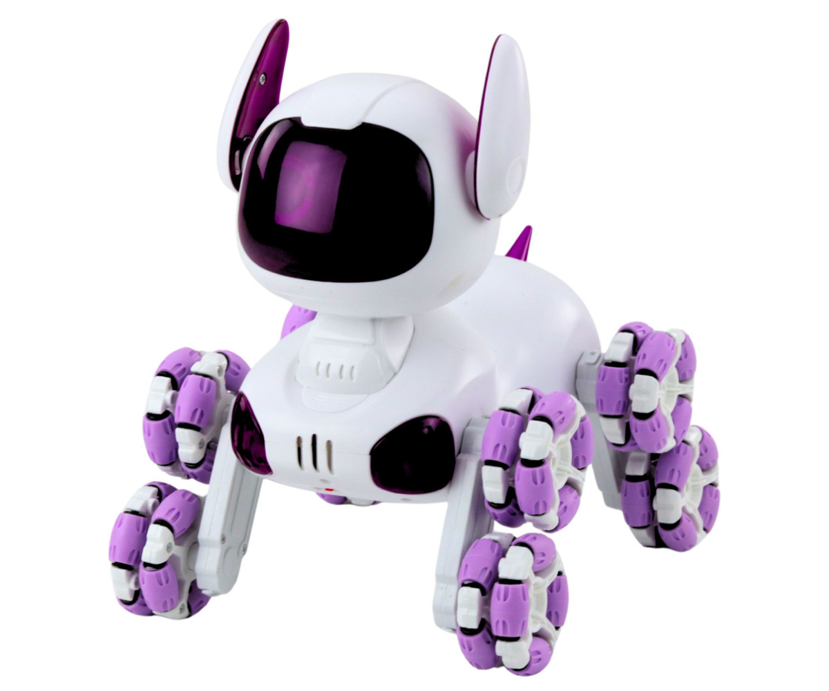 Laps juhib TOOBY robotkoera 2.4 GHz puldiga kodus mängides.