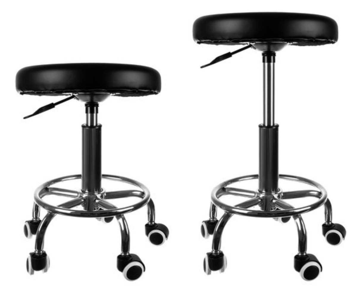 Reguleeritava kõrgusega juuksuritooli taburet kroomitud alusel