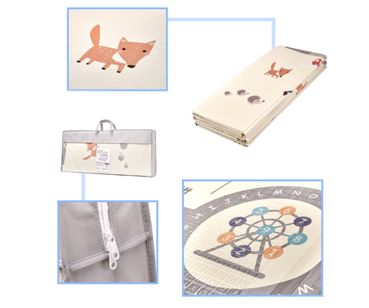 Kokkuvolditud vahtmatt kandekotis sangadega.