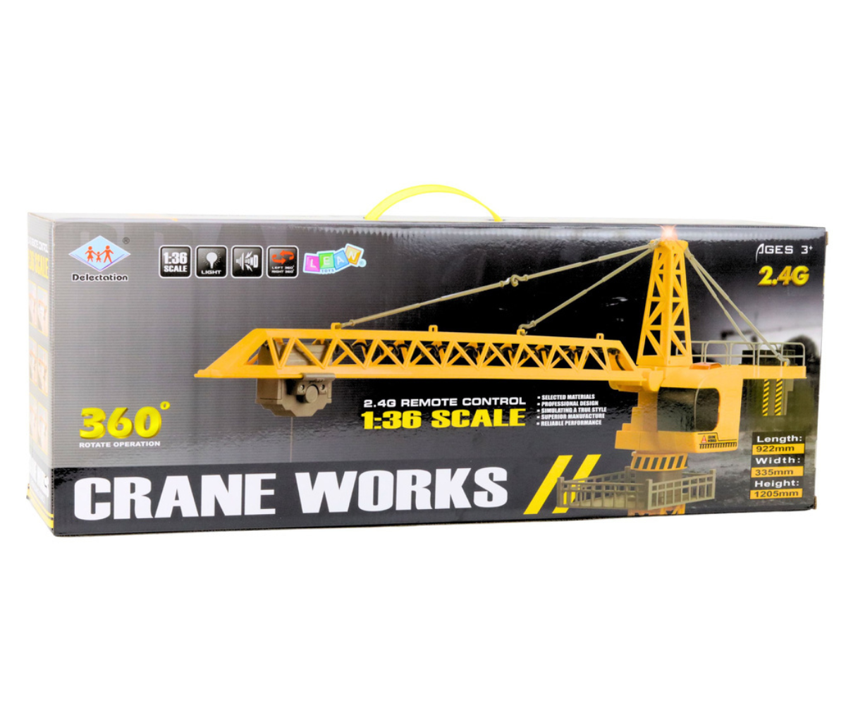 Kaugjuhitav 120 cm ehituskraana koos LED-tuled ja juhtpuldi komplektiga
