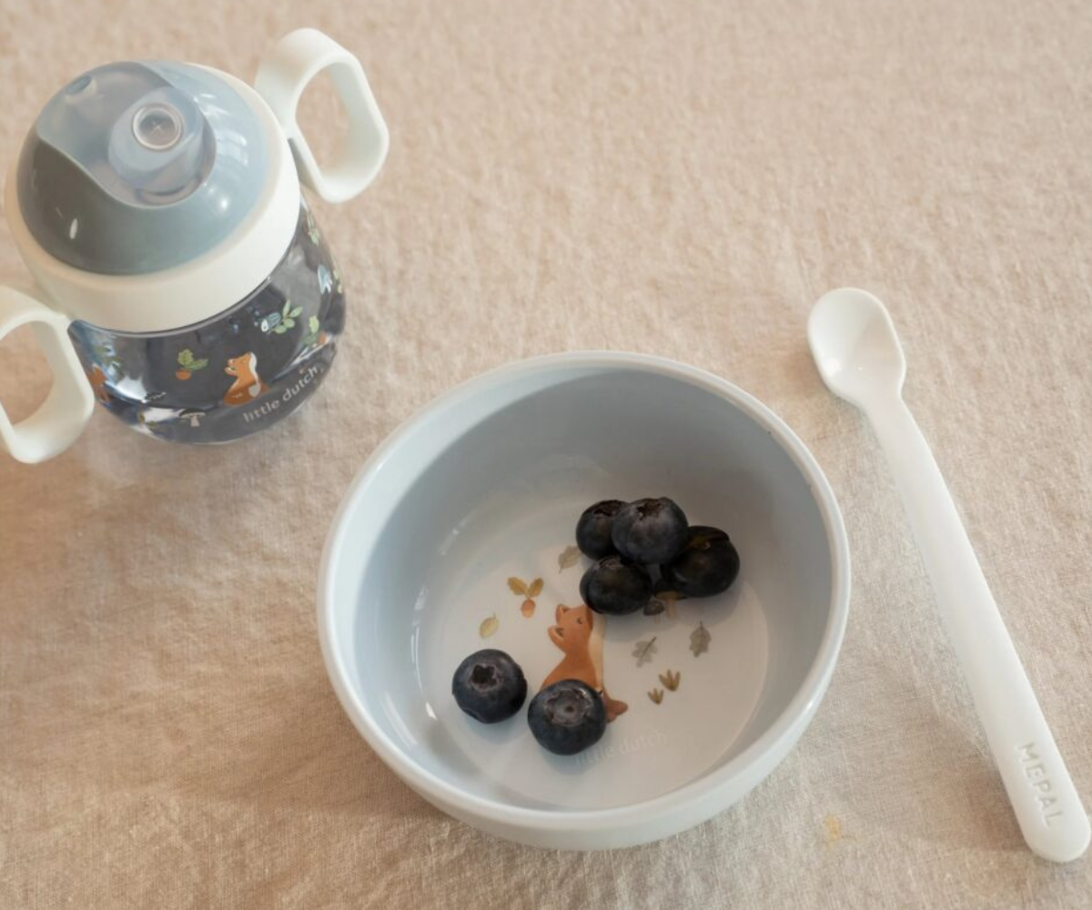 Forest Friends mustriga Little Dutch laste lusikad ja hoiukarp