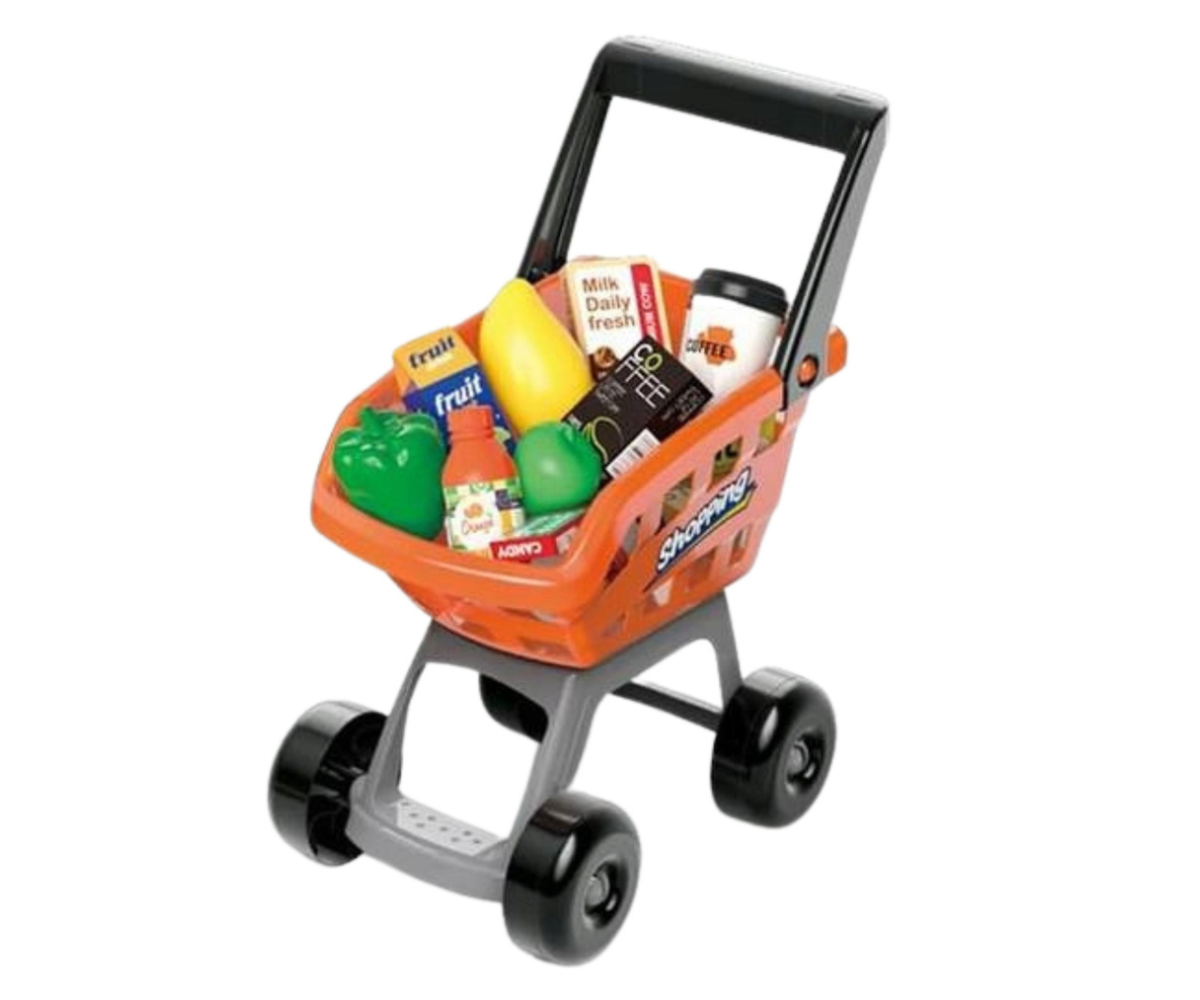 Shop Set laste mängupood detailvaates – kassa, skänner ja tooted riiulil