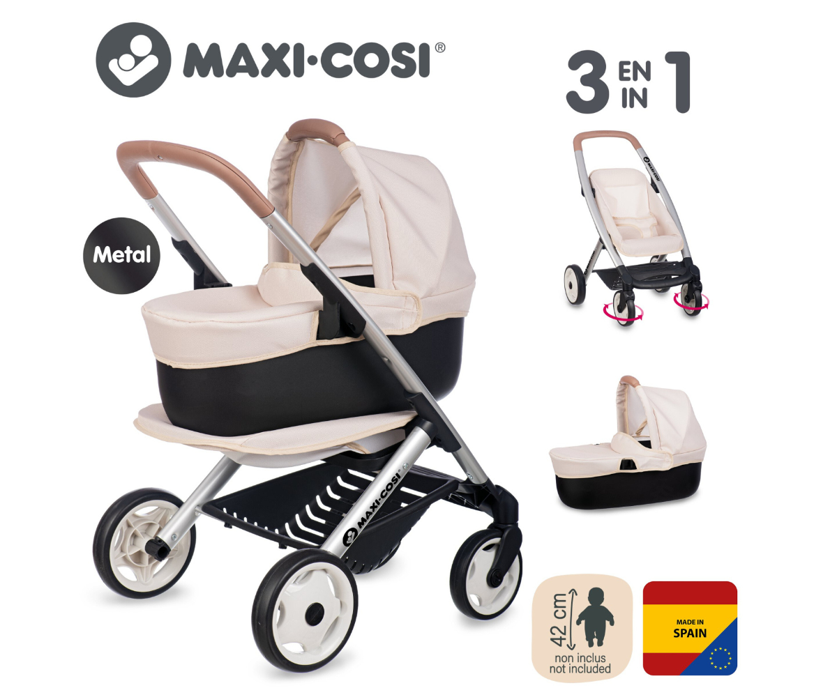 Nukuvanker jalutuskäruna – Smoby Quinny 3in1 beež disain.