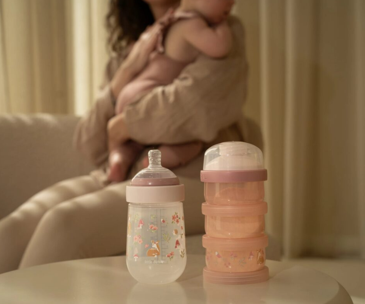 Kolmest osast koosnev piimapulbritorn Fairy Garden kujundusega.