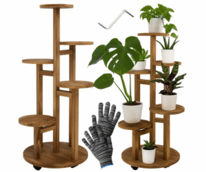 Ruhhy puidust lillealus 86 cm kõrgune kuue tasemega taimealus